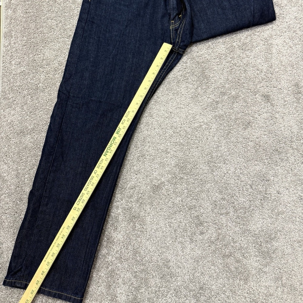 Levis 505 Denim Blue Jeans Mens 36x30 Casual Dark Wash Straight Leg - Picture 4 of 8